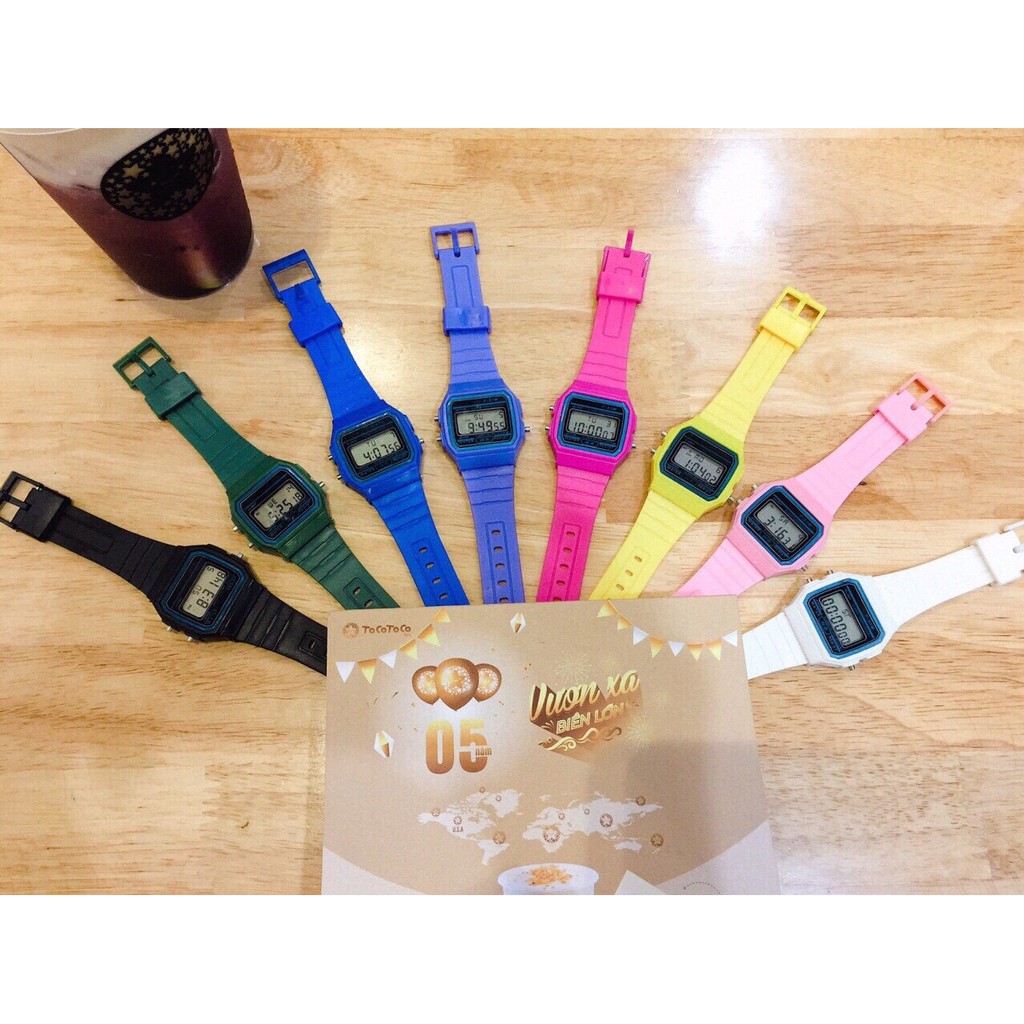 (Giá sỉ)Đồng hồ điện tử unisex (dây nhựa có báo thức) TT81