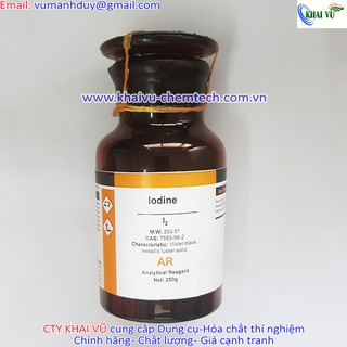 Iodine 99.8% Iot I2 thí nghiệm Xilong chai 250g