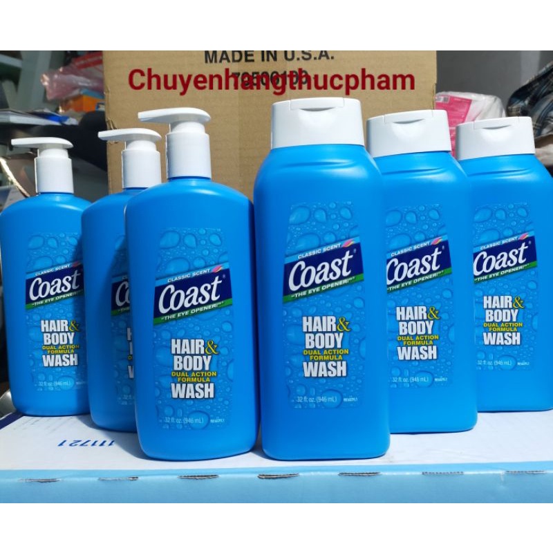 SỮA TẮM GỘI CHO NAM COAST HAIR & BODY WASH 946ML Mỹ.