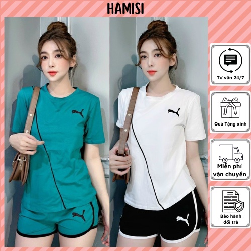 Đồ Bộ Big Size Đồ Bộ Nữ Cotton Mặc Nhà Thể Thao P.U.M.A ĐÙI Trẻ Trung DBD1
