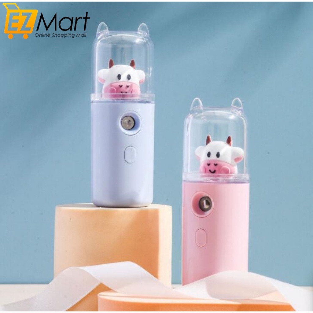 Máy Phun Sương Mini Cầm Tay Hình Chú Bò Sữa Siêu Đáng Yêu