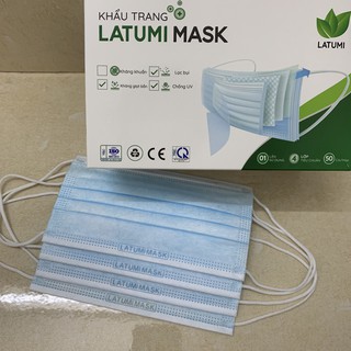  Khẩu Trang Y tế ⚜️LATUMI⚜️ Khẩu Trang 50 Chiếc Dày Dặn Kháng Khuẩn 99%