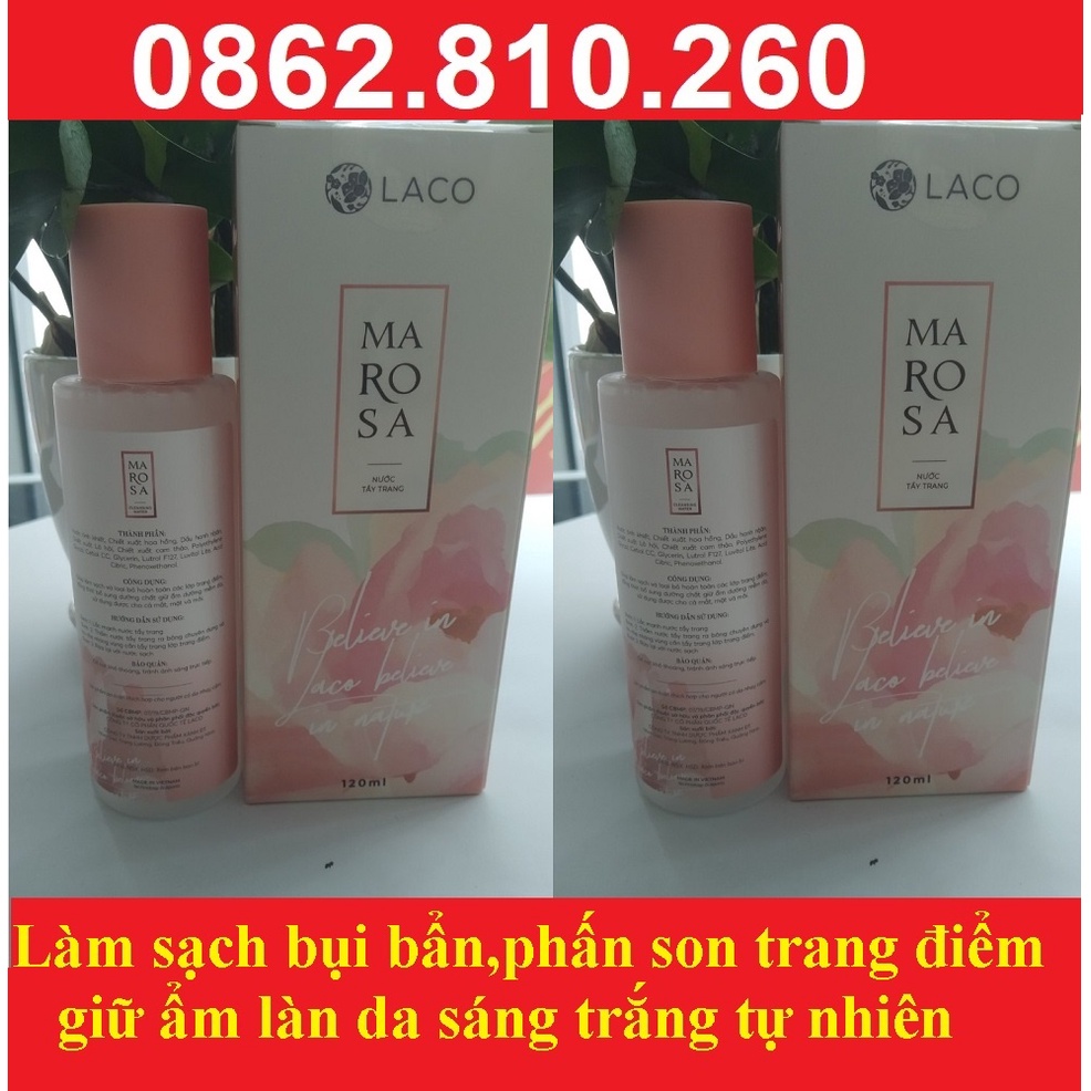 Nước tẩy trang Marosa LACO, dùng cho mọi loại da làm sạch sâu, dưỡng ẩm giúp da sáng trắng tự nhiên | BigBuy360 - bigbuy360.vn