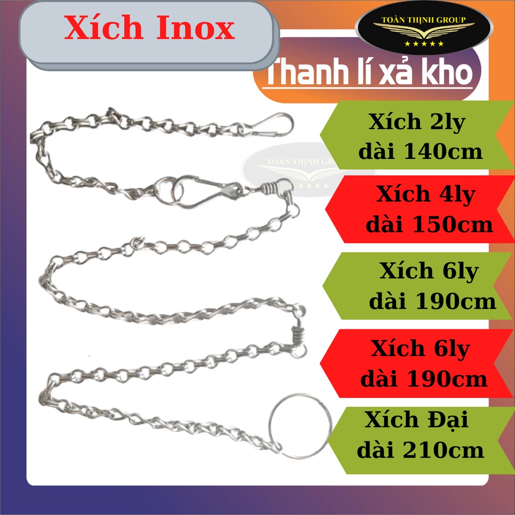 Dây Xích Chó Mèo Chất Liệu Inox 2 Móc Đảm Bảo Chất Lượng, Chắc Chắn