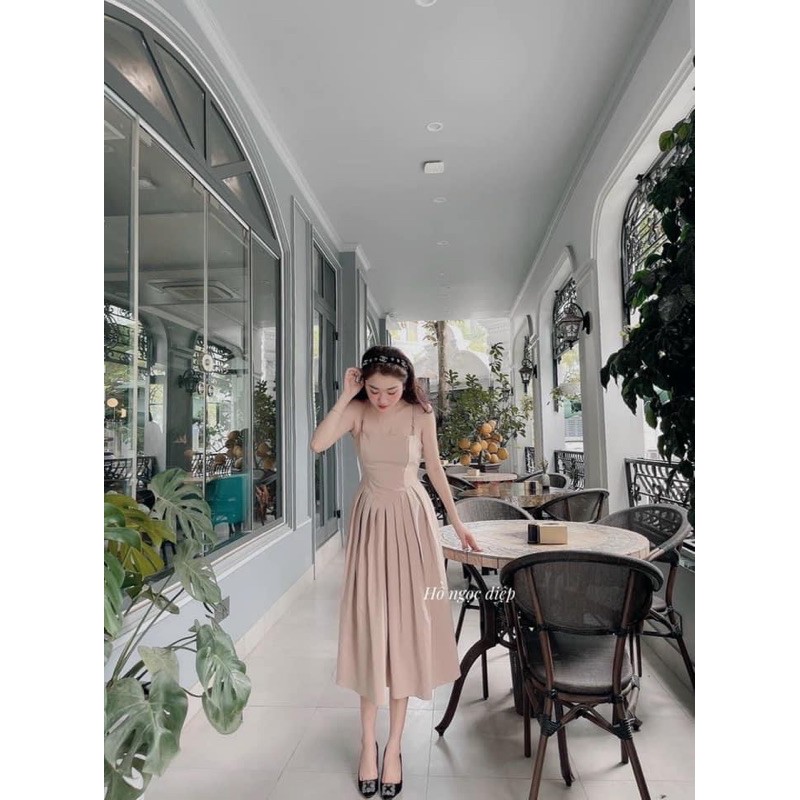 [Mã FAGREEN245 giảm 10% tối đa 30K đơn 99K] Váy 2s xếp ly có đệm ngực | BigBuy360 - bigbuy360.vn