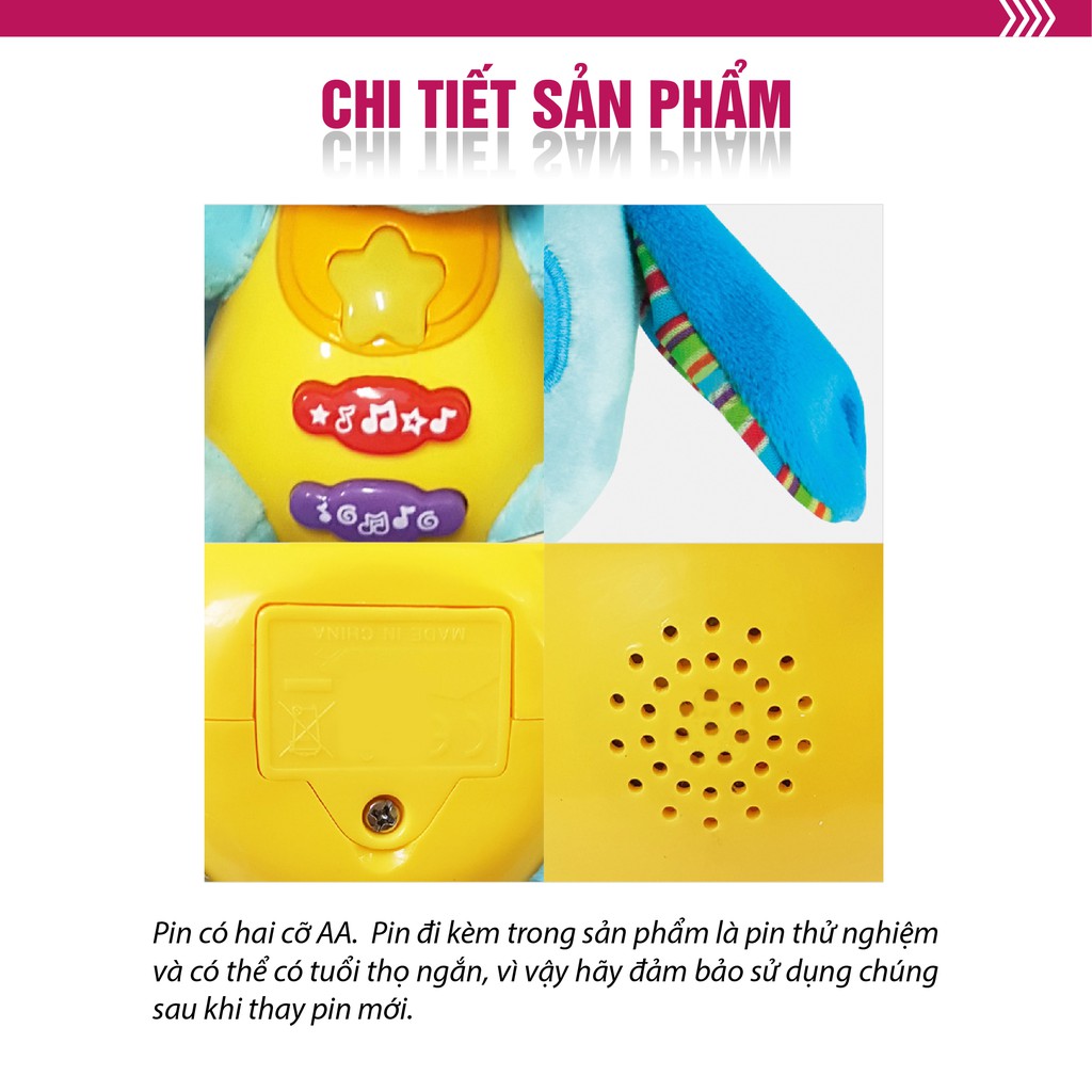 Cún con xinh xắn đáng yêu có đèn nhạc Winfun 0686 - đồ chơi cho bé kích thích tư duy học chữ và số đếm