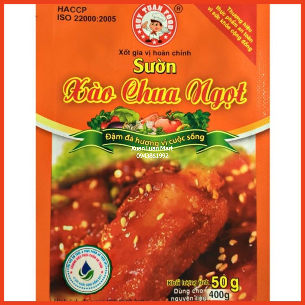 XỐT GIA VỊ HOÀN CHỈNH SƯỜN XÀO CHUA NGỌT HUY TUẤN FOOD 50G