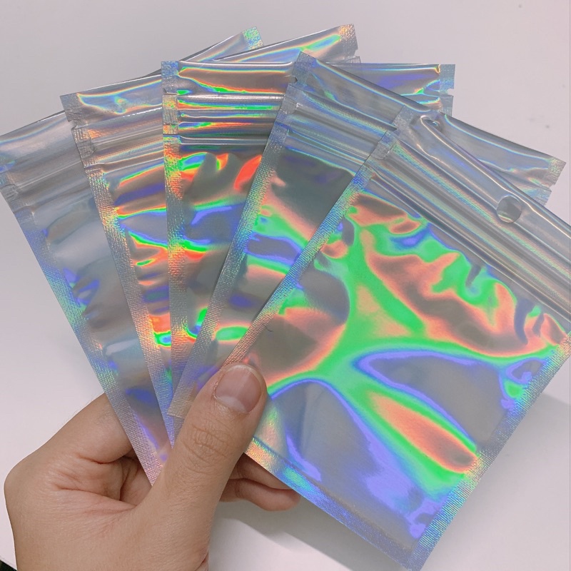 Set 10c túi zip hologram trong suốt tiện dụng