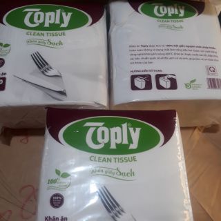 Khăn giấy vuông toply - Bịch 100 tờ