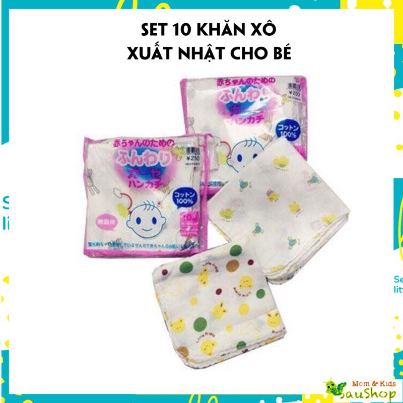 Set 10 khăn xô Nhật in hình đẹp