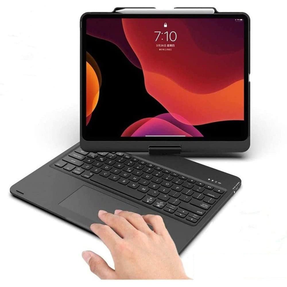 Bàn phím iPad 12.9&quot; 2018/2020 có Touchpad (tích hợp chuột) như Laptop 2 trong 1 Xoay và gập được 360độ. BH 1 năm