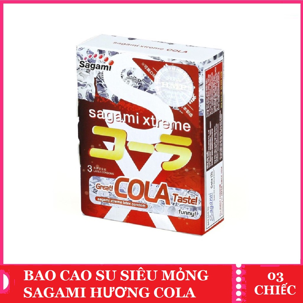 Bao cao su Siêu mỏng Sagami Xtreme - Hương Cola - bcs Nhật Bản - hộp 3 bao