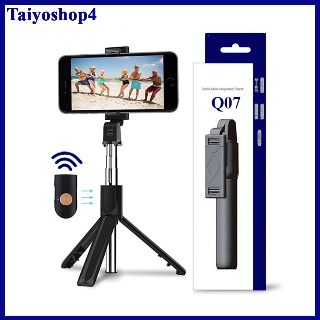 Gậy chụp ảnh Q07_ Selfie tự sướng Bluetooth Q07 3 trong 1 gấp gọn bỏ túi_Có thể xoay Ngang - Dọc Điện Thoại BaNiCa