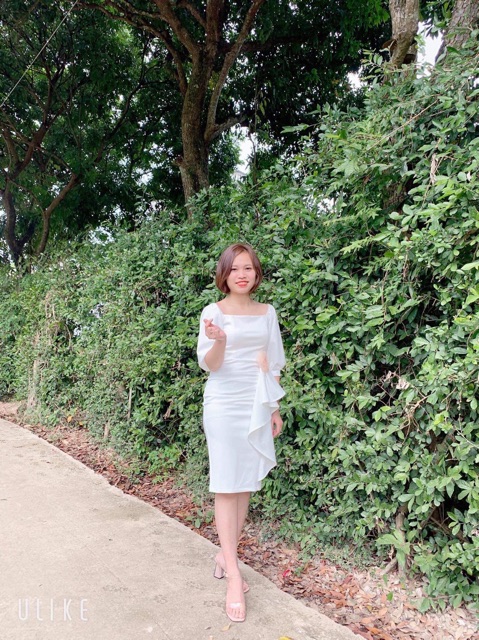 Đầm dự tiệc dáng ôm cổ vuông bèo ảnh thật | BigBuy360 - bigbuy360.vn