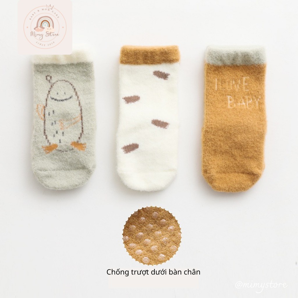 Set 3 Đôi Tất Xù NEMO Baby Cổ Cao, Chống Trơn Trượt Cho Bé Từ 0-3 Tuổi