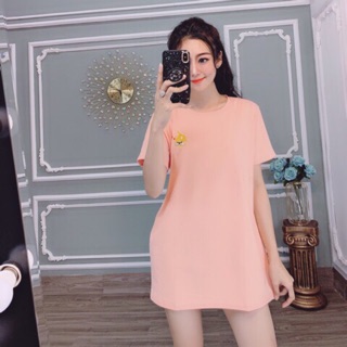 Đầm suông form rộng giấu quần thêu mèo