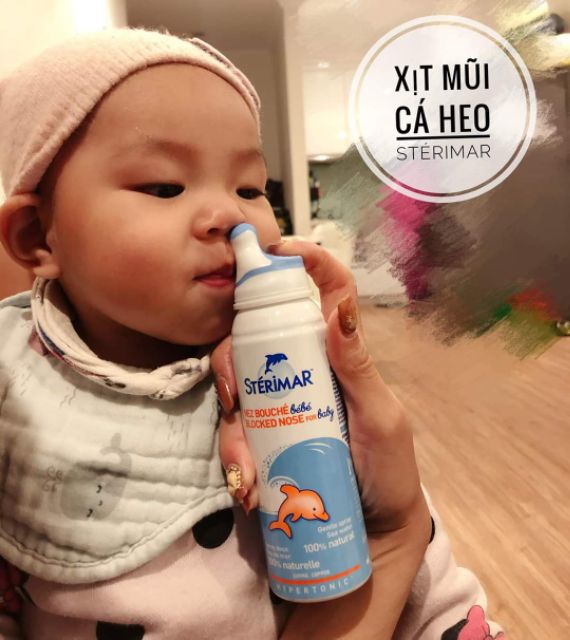 Xịt muối mũi cá heo vàng và cam Sterimar Pháp 100ML