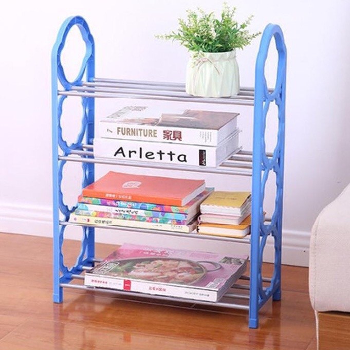 Kệ giày 5 tầng để giày dép lắp ghép thông minh bằng nhựa và inox