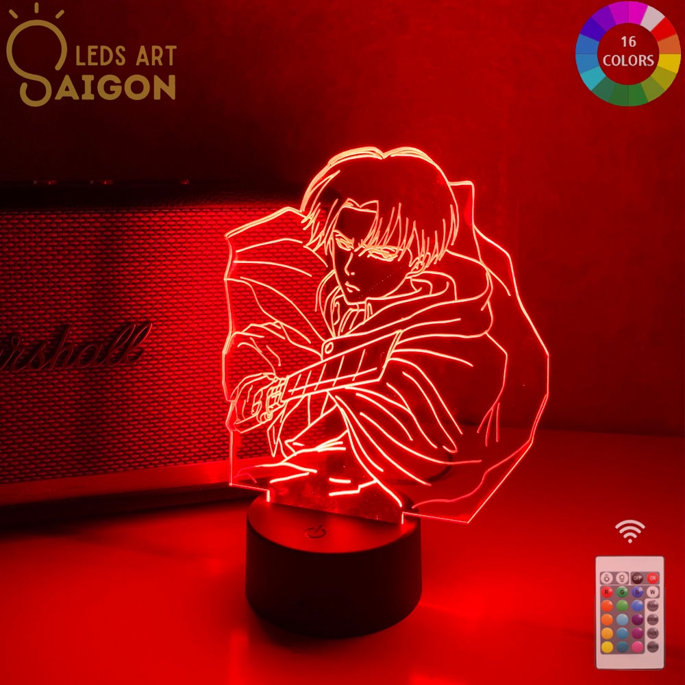 Đèn Ngủ 3D Đèn Phòng Ngủ Đèn Led Anime - Đại chiến Titan Attack On Titan 15x20cm led 16 màu