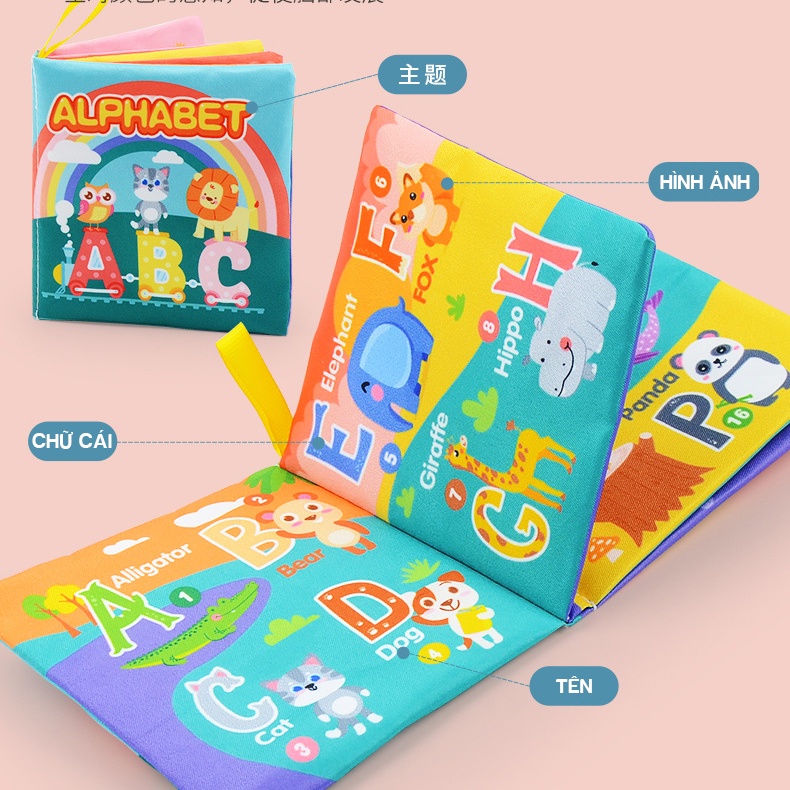 Sách vải cho bé tương tác với các chủ đề tiếng anh DCGD10 KIDS GARDEN