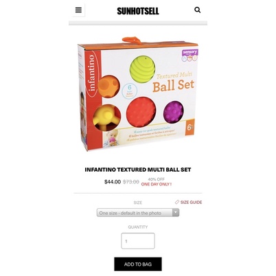 Set Đồ Chơi 6 Bóng Cảm Quan Infantino – Kích Thích Phát Triển Đa Xúc Giác Và Vận Động Tinh Cho Bé Textured Ball Set