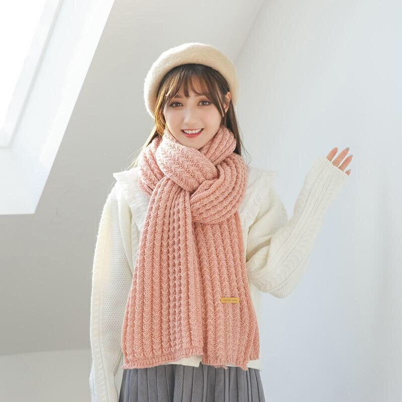 Gói nguyên liệu đan khăn quàng cổ sợi to chất cotton quà tặng bạn trai cặp đôi nam