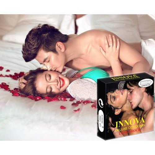 [CHÍNH HÃNG] Combo 2 Hộp 12 cái Bao cao su INNOVA đen gai lớn-Tặng 1 Hộp 3 bcs Durex Invisible Siêu Mỏng - Lâu Ra