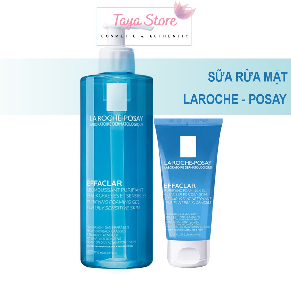 Sữa rửa mặt La Roche Posay cho da dầu, da mụn nhạy cảm Effaclar Purifying Foaming Gel 50ml và 400ml