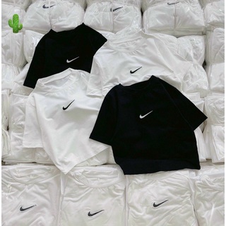 ÁO THUN CROTOP TRẮNG ĐEN BASIC ( thêu logo nhỏ Ni k ) - NORN Clothing