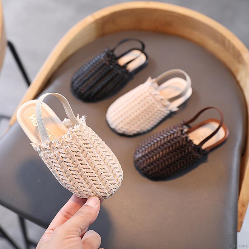 Xăng đan Dệt Kim Đế Bằng Thời Trang Cho Bé Gái