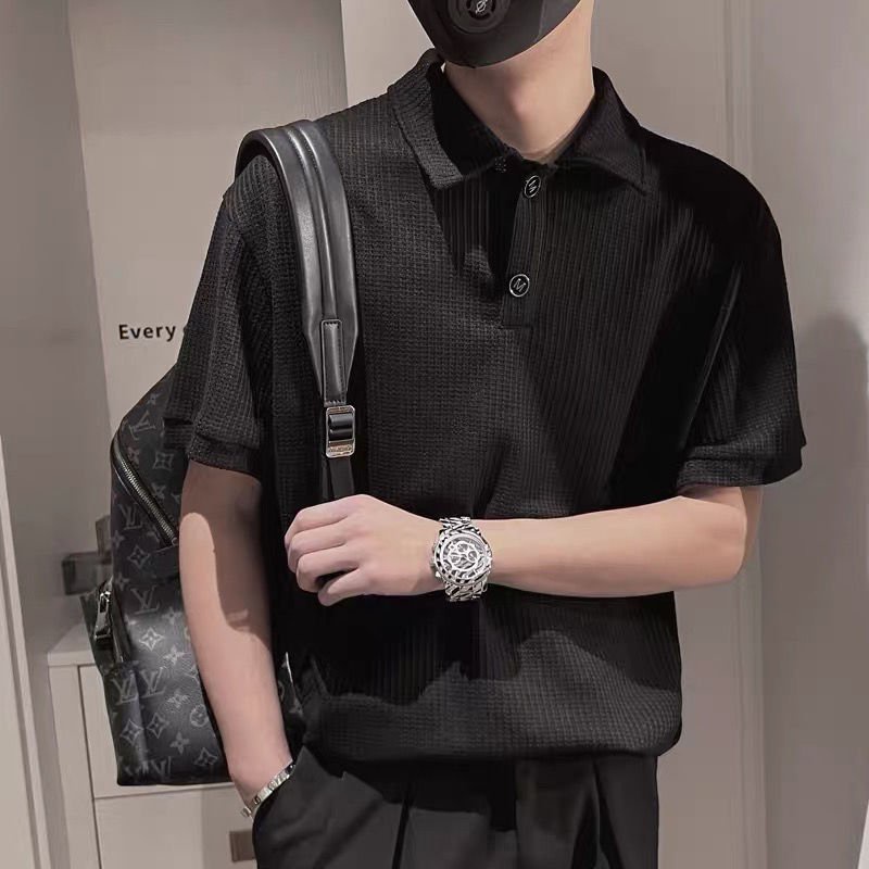 Áo polo nam MANTO form rộng, áo thun nam tay lỡ Unisex, áo phông nam chất cotton tổ ong thoáng khí chống nhăn AT311