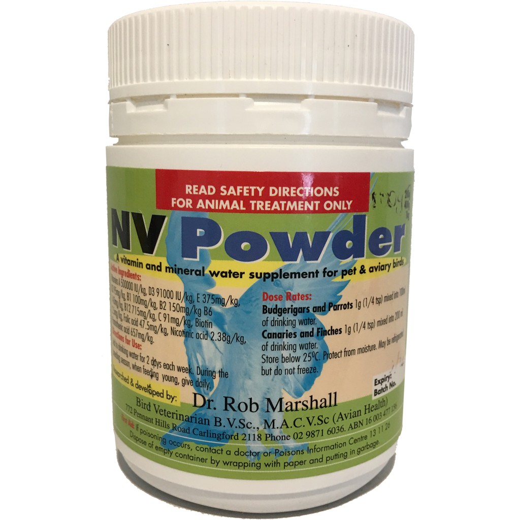 NV Powder_Vitamin giảm stress cho chim hộp 10g