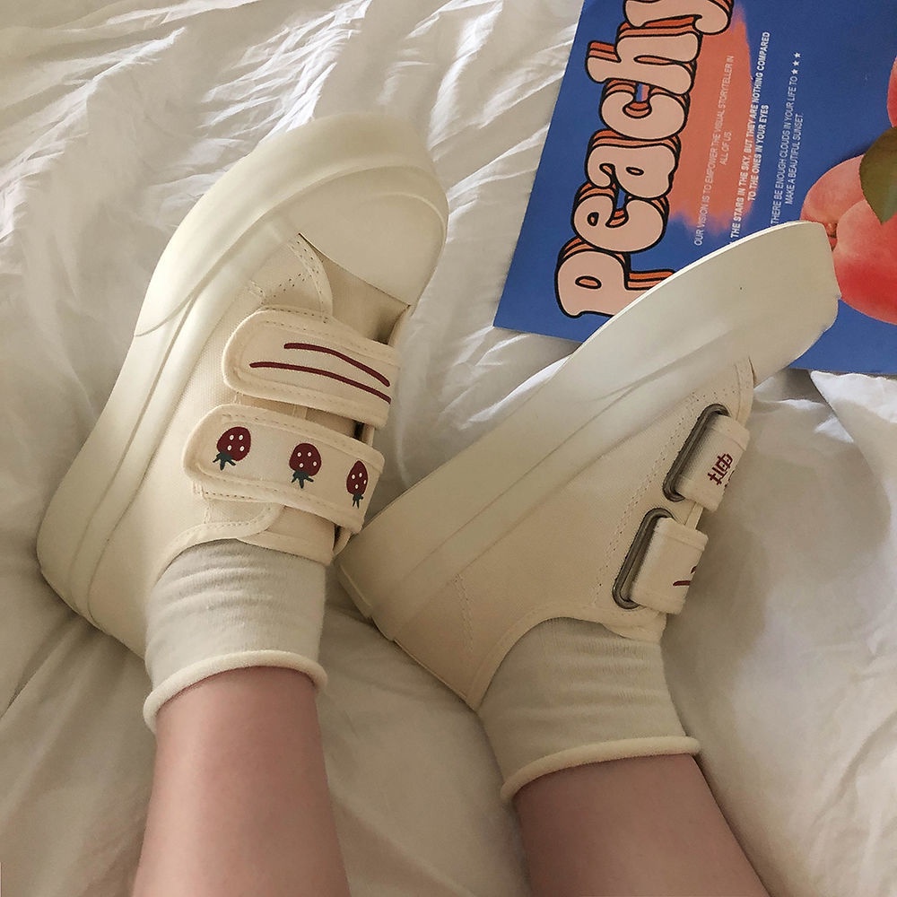 Giày thể thao đế độn quai dán xinh phong cách Ulzzang