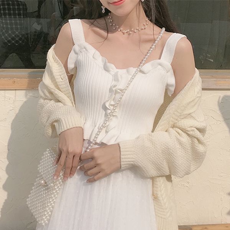 Áo dệt kim IELGY sát nách thời trang mùa hè cho nữ