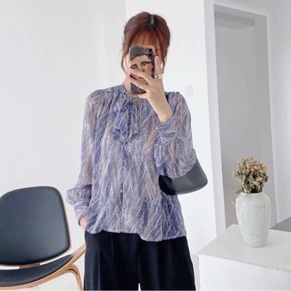 Áo sơ mi ZARA họa tiết partent xanh cực đẹp