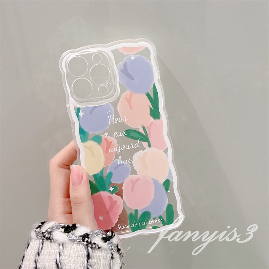 Ốp Điện Thoại Mềm Trong Suốt Họa Tiết Hoa Tulip Cho For iPhone 13 12 11 Pro Max X XR Xs Max 7 8 Plus SE 2020