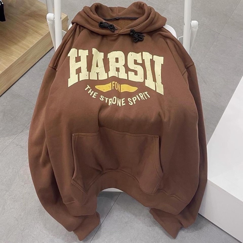 Áo Nỉ Mũ Hoodie HAR Chất Nỉ Ngoại  Dày Dặn Form Rộng Tay Phồng-Unisex Nam Nữ( Hàng Sẵn)