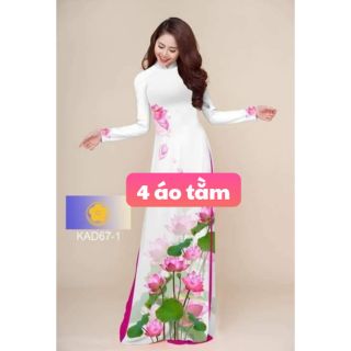 Vải áo dài in hoa sen 200k/áo