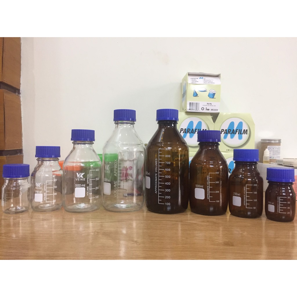 Chai trung tính, chai thủy tinh 100/ 250/ 500/ 1000mL