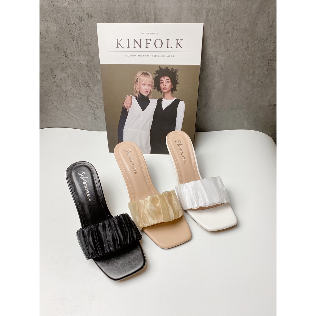 Dép Cao Gót Quai Nhúm Đơn Giản Dễ Phối Đồ