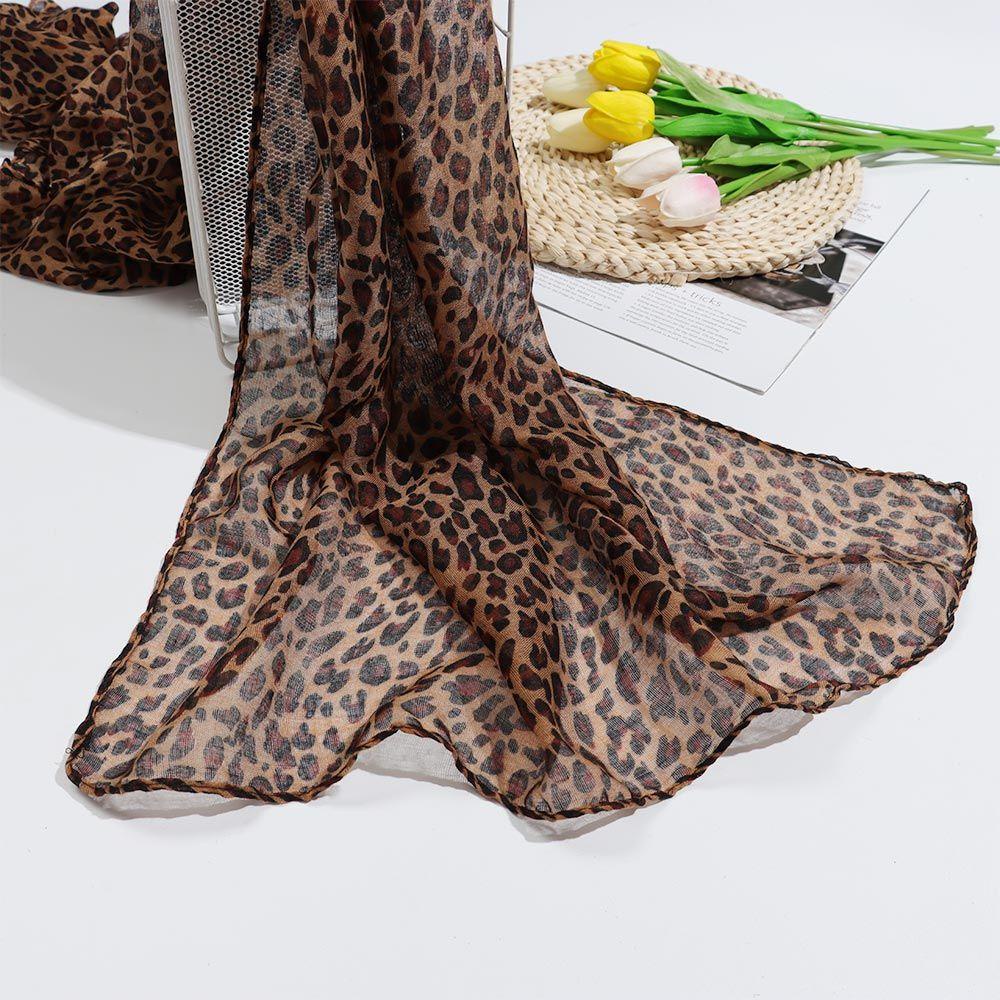 Khăn Choàng Voan In Họa Tiết Da Báo