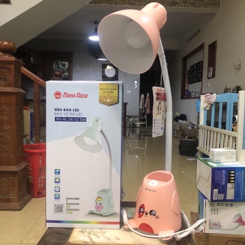 Đèn học để bàn RẠNG ĐÔNG chống cận MẪU MỚI kèm bóng LED 5W tiết kiệm điện năng, bảo vệ thị lực