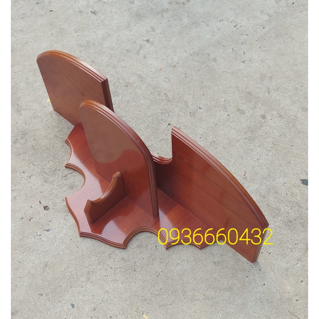 Kệ thờ gỗ MDF 3 tầng màu nâu cánh gián để được tượng công giáo cao 40cm 50cm 2 bên vừa