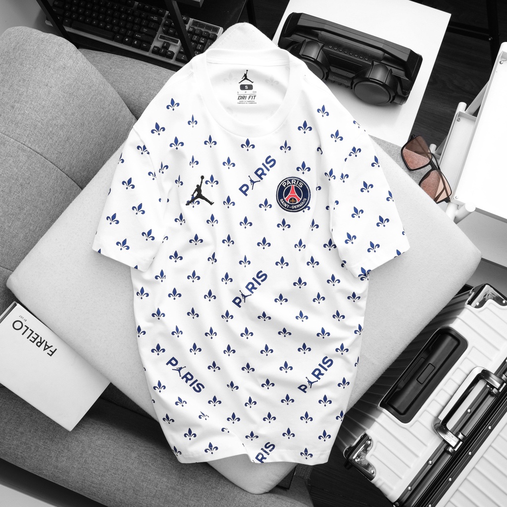 Áo thể thao PSG, Áo phông CLB chất liệu cao cấp, đủ Size - màu trắng