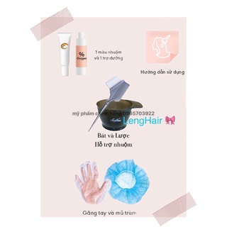 Combo Thuốc Nhuộm Tóc Cao Cấp +Oxy (Màu Nâu Tây) chính hãng