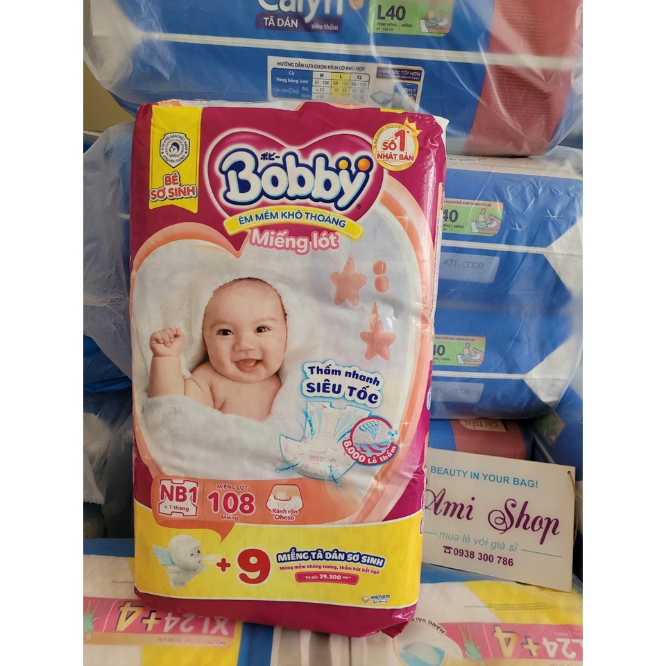 Miếng lót sơ sinh Bobby New Born 1-108 miếng