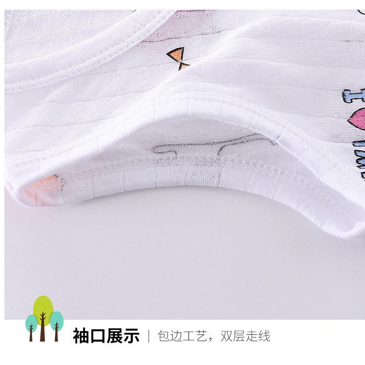 Áo ba lỗ cotton mỏng thoáng khí in hình chữ i hàng mới dành cho bé trai bé gái