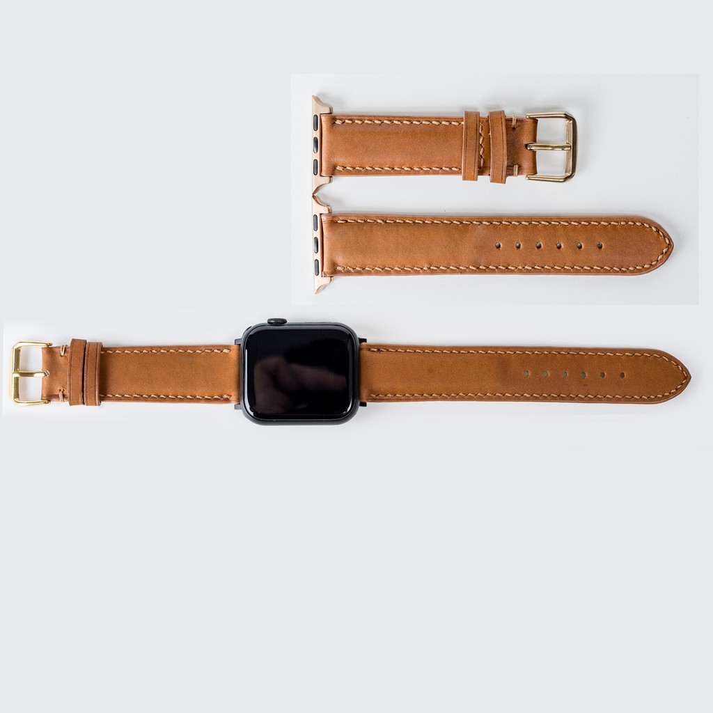 Dây đeo apple watch da bò Vintage D116-khâu tay thủ công- dây apple watch series 3 series 4 series 5