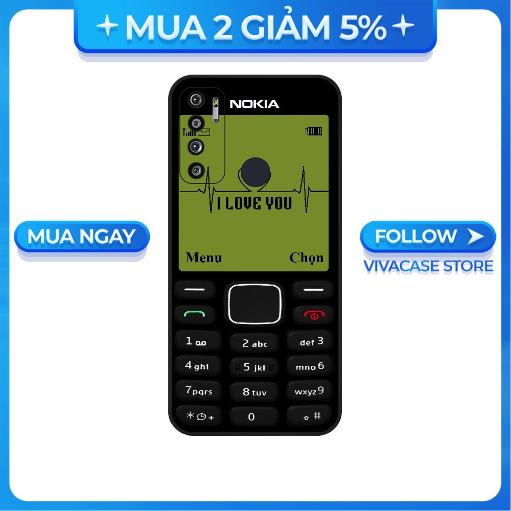 Ốp lưng Vsmart Joy 3/Joy 4/Star 3/Aris/....dẻo đen in hình Nokia.