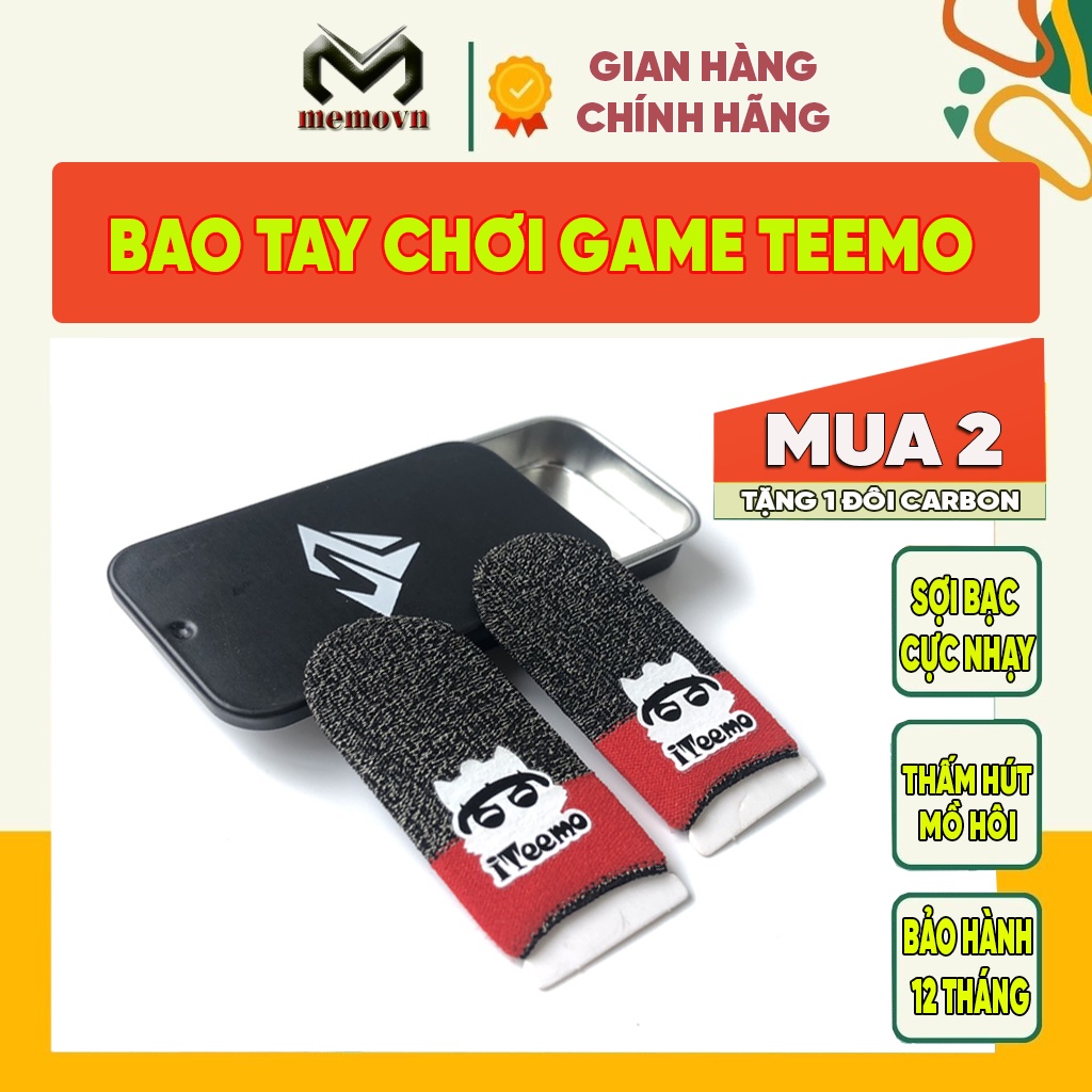 Bao tay chơi game Teemo 24 sợi bạc dệt vải carbon chống mồ hôi tay tăng độ nhạy khi chơi game